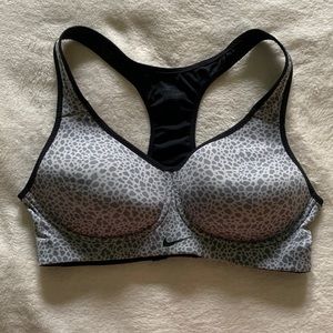 Nike leopard print dri fit bra.